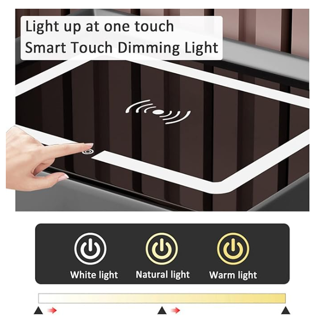 Smart nightstand Bedroom furniture Wireless charging and usb charging locker drawer chest Bluetooth speaker touch tri-color light nightstand